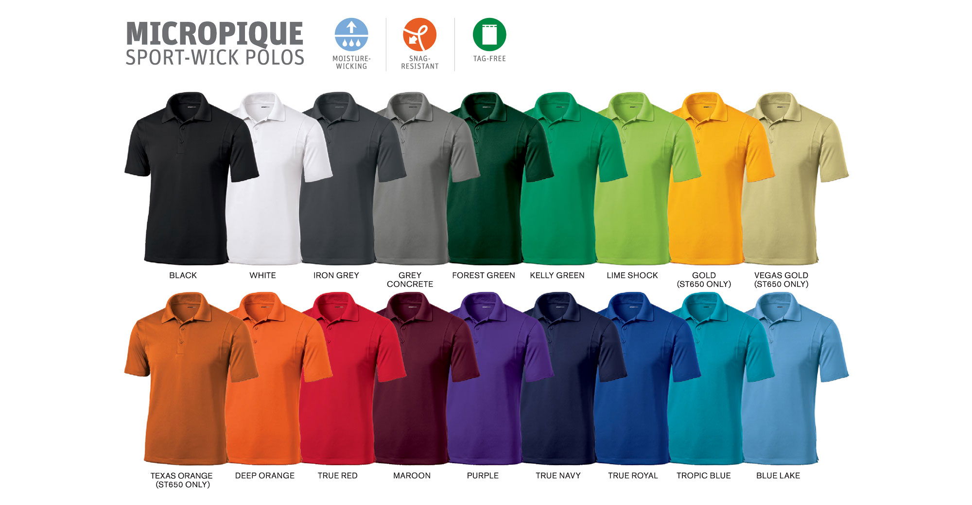ST650 micropique all colors ST650 micropique all colors