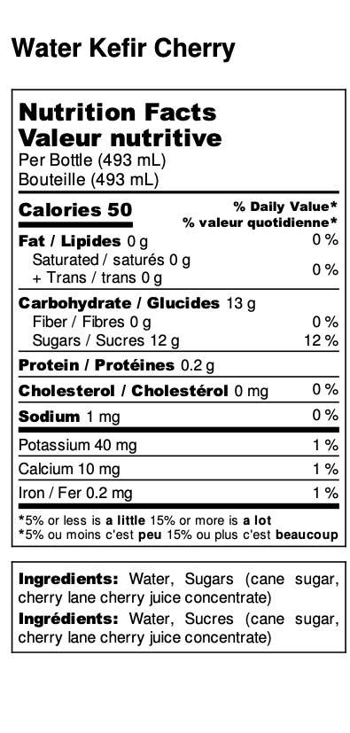 Cherry Water Kefir Nutrition Facts Cherry Water Kefir Nutrition Facts