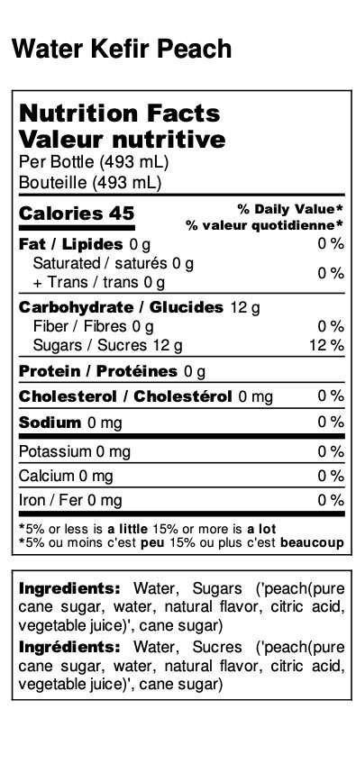 Peach Water Kefir Nutrition Facts Peach Water Kefir Nutrition Facts