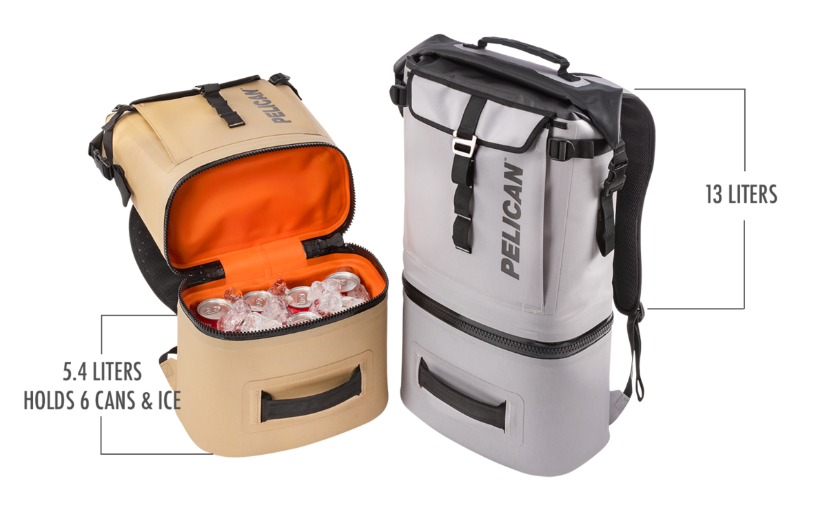 The bottom is a dedicated cooler compartment which features a leak resistant zipper, keeps your ice all day long (performs best when used with a Pelican Ice Pack) and perfectly fits a 6 pack of cans. With a wide roll-top opening, and light insulation, the top section can be used as an additional cooler compartment, or for separated dry storage. The bottom is a dedicated cooler compartment which features a leak resistant zipper, keeps your ice all day long (performs best when used with a Pelican Ice Pack) and perfectly fits a 6 pack of cans. With a wide roll-top opening, and light insulation, the top section can be used as an additional cooler compartment, or for separated dry storage.