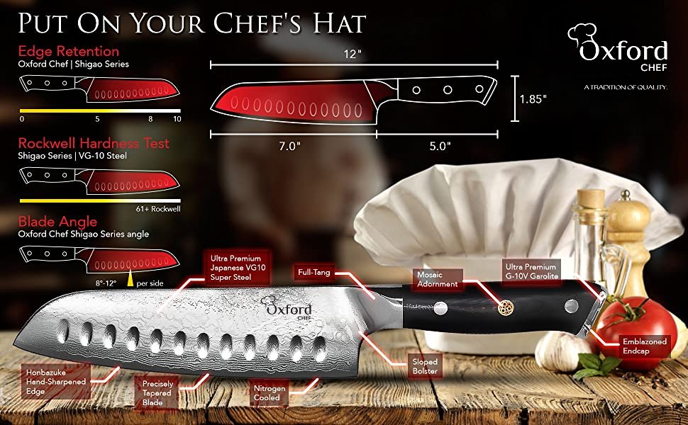  Chef Knife, Kitchen Knife SHANZU Santoku Chef's Knife 7 Inch  Multifunction Kitchen Knives Damascus Stainless Steel & Ergonomic  Fiberglass G10 Handle Best Sharp High-Carbon Knives: Home & Kitchen