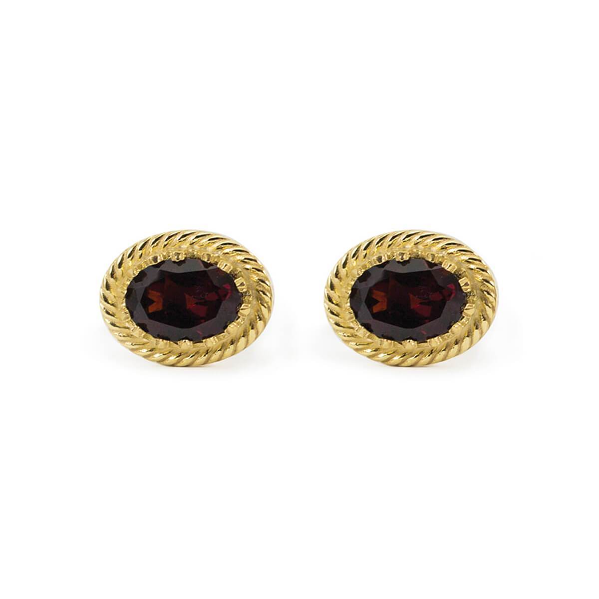 Luccichio Garnet Stud Earrings