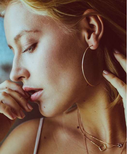 Orms Large 14kt Yellow Gold Skinny Hoops - Julez Bryant