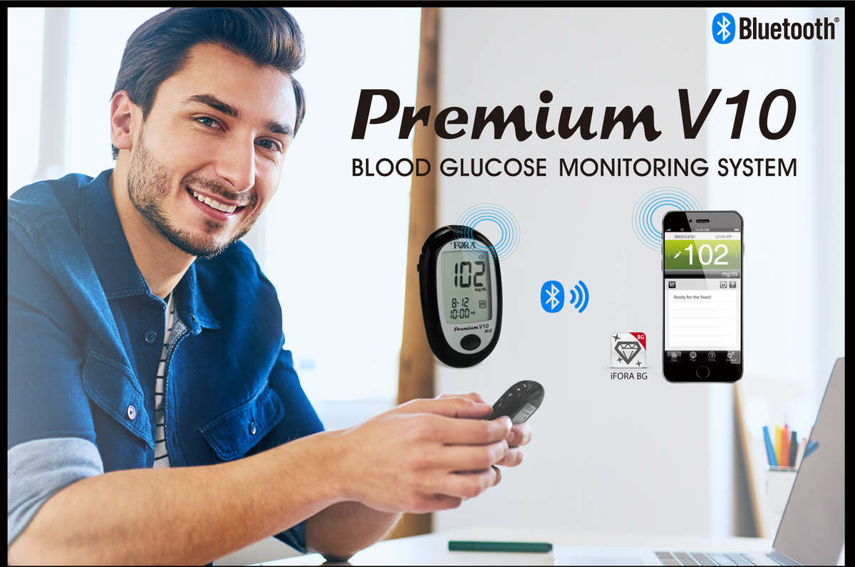 works how monitoring remote patient Blood FORA (English Talking V10 Glucose Premium Meter