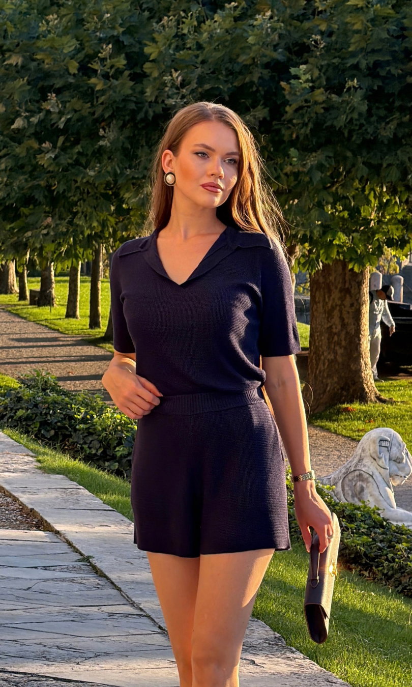 Milano Silk Blouse - Midnight Navy