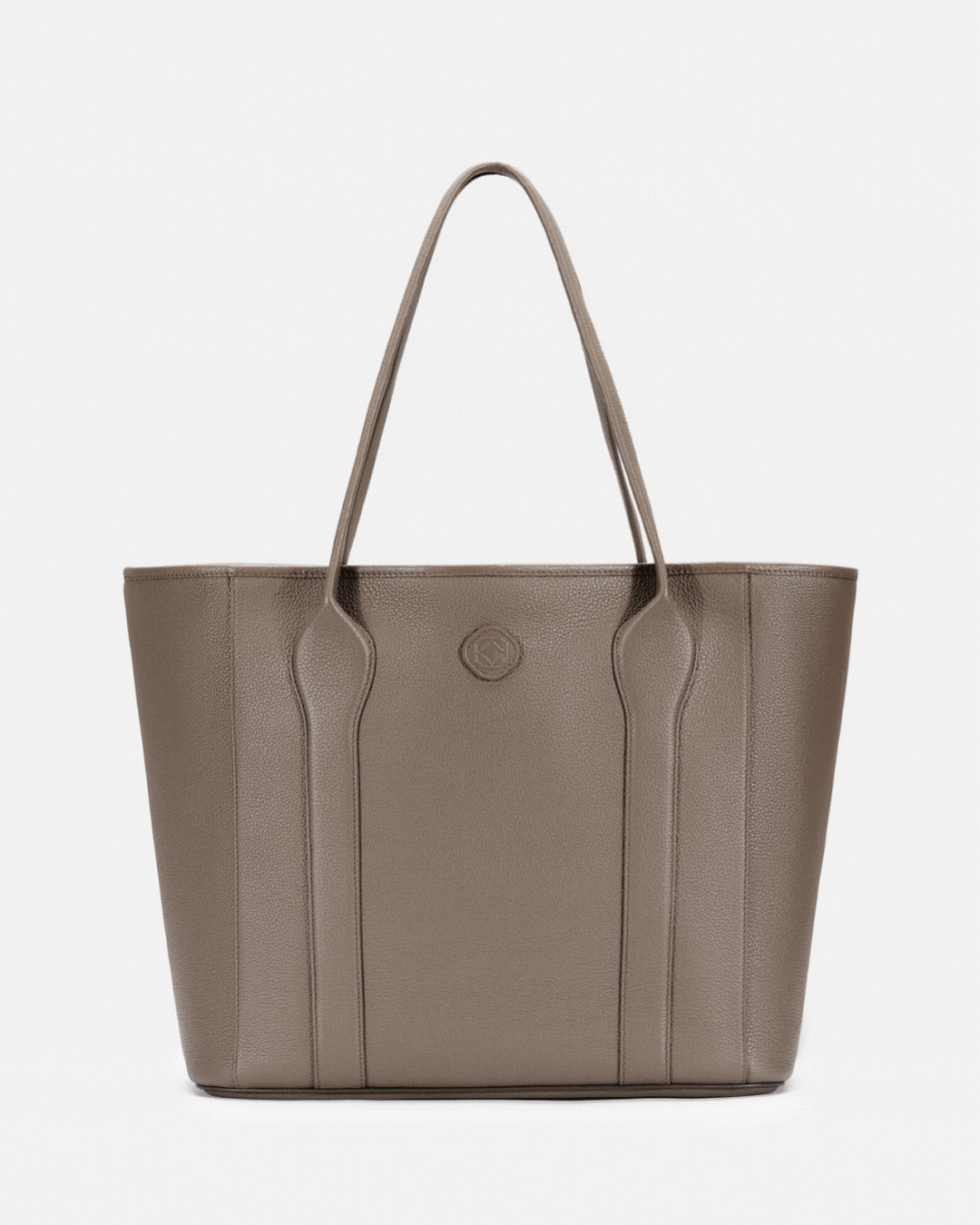Madame Tote Bag in Leather - Taupe