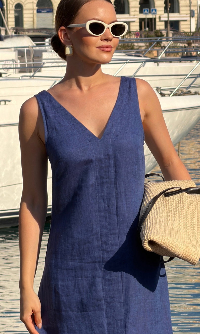 Milano Silk Blouse - Midnight Navy