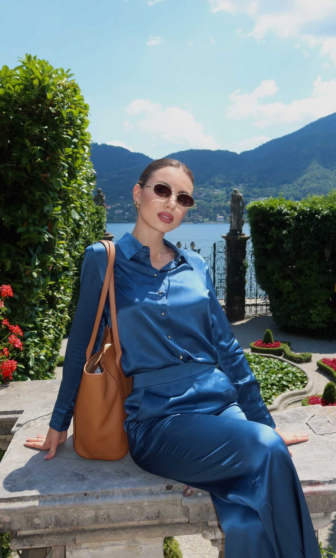 Milano Silk Blouse - Midnight Navy