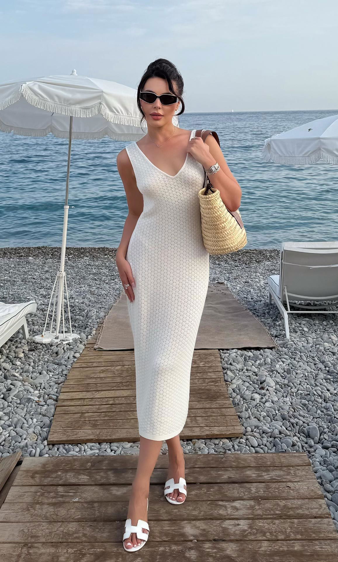 Seraphina Knit Dress in Silk & Cashmere - Marina Blue