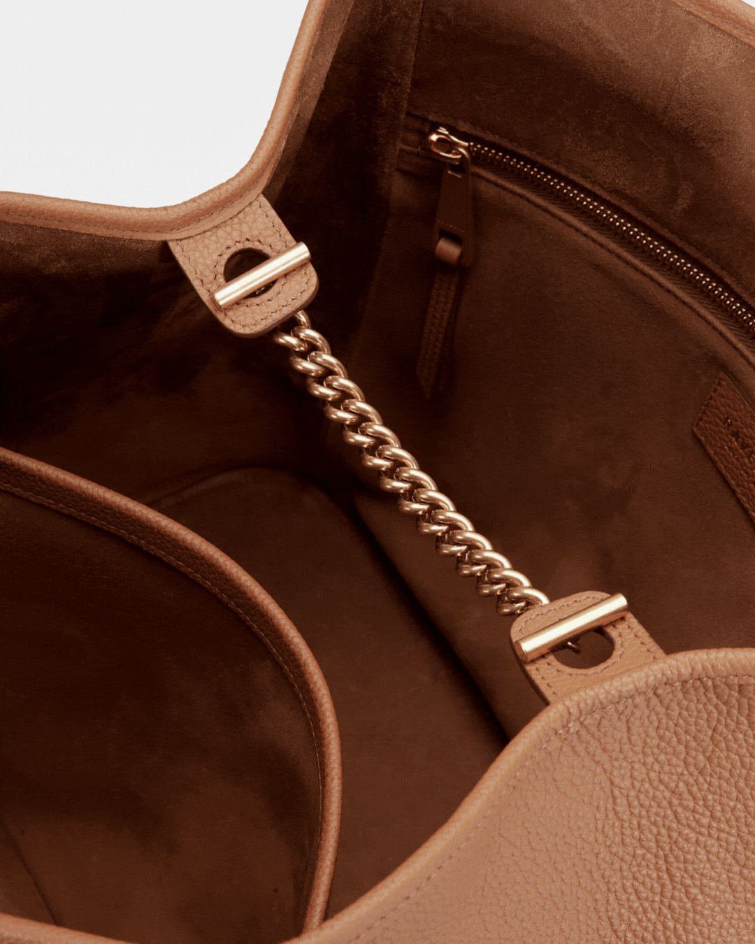 Madame Tote Bag in Leather - Cognac