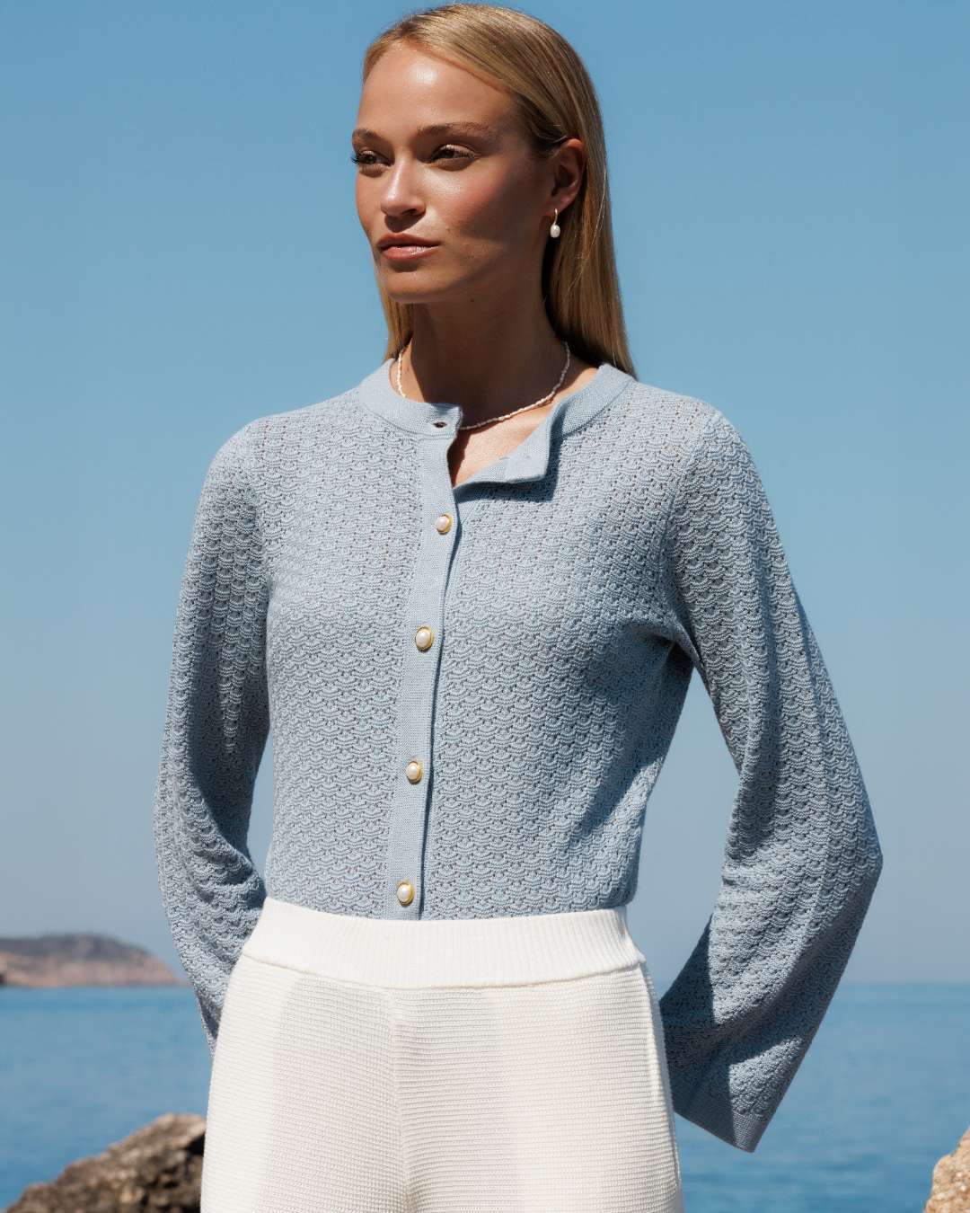 Shelly Cardigan - Chateau Blue