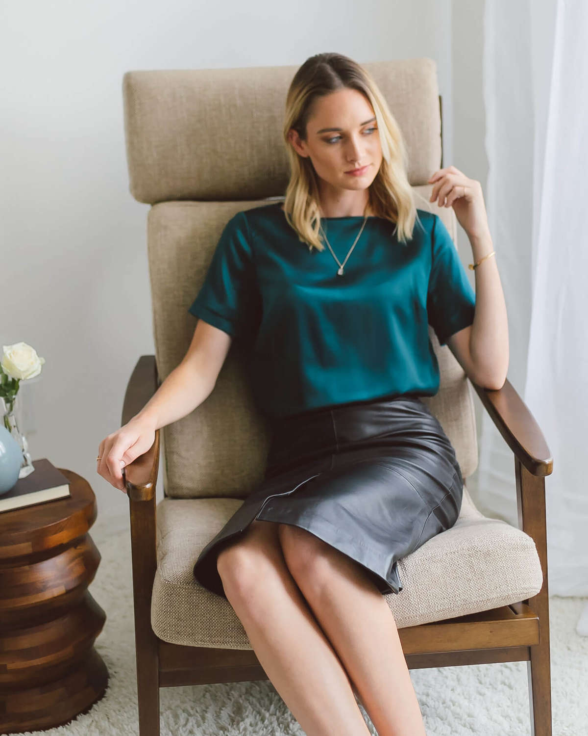 Emilia Silk Blouse - Emerald Green
