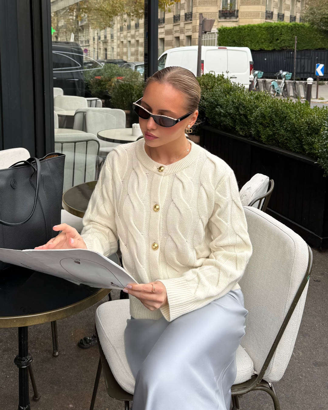 Chamonix Cable Cashmere Cardigan - Natural White