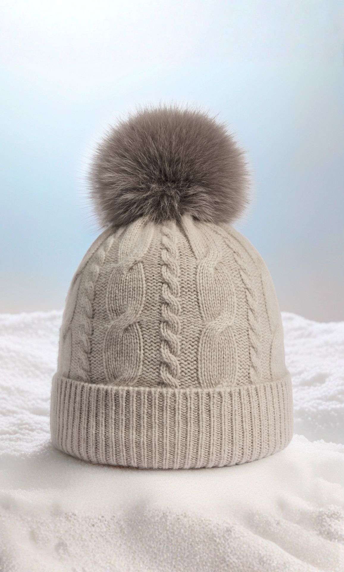 Cable-Knit Cashmere Beanie - Lavender Lilac