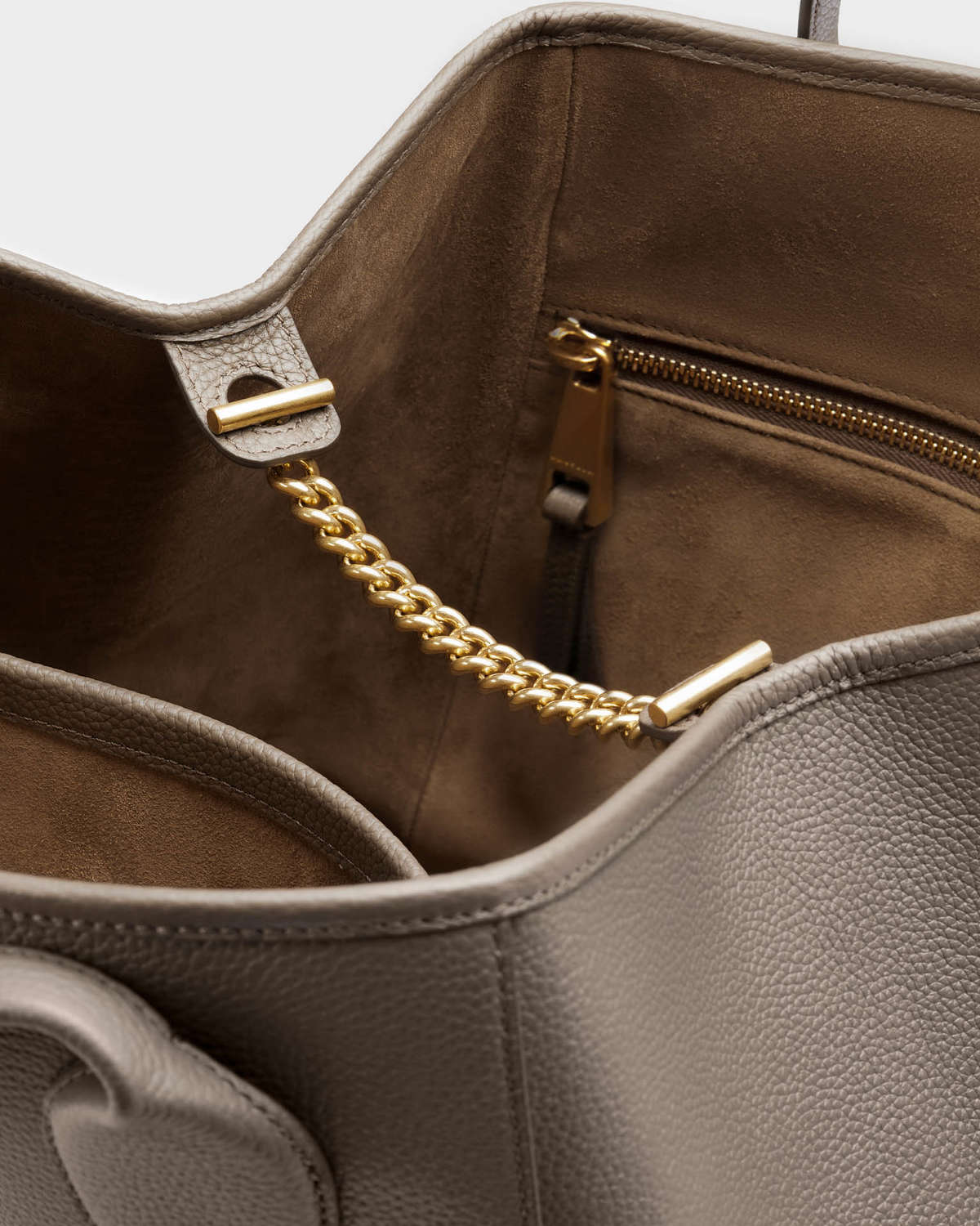 Madame Tote Bag in Leather - Taupe