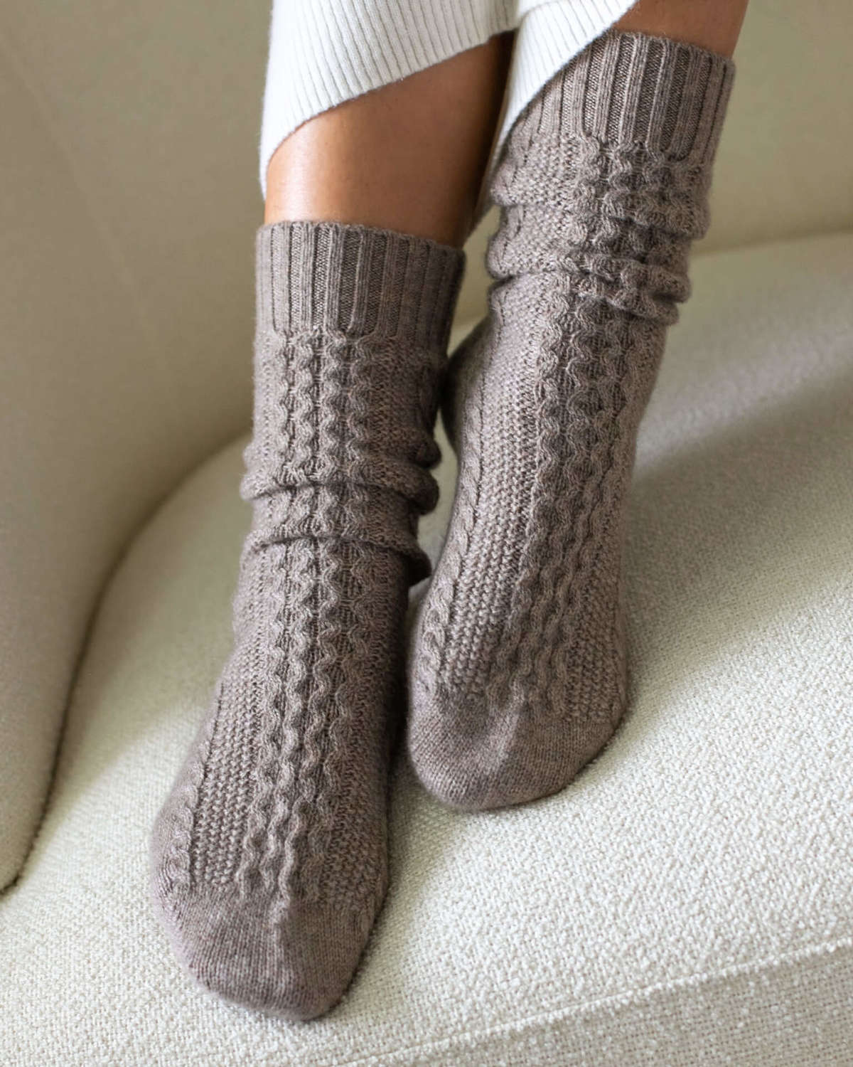 Hailey Cashmere Socks - Almond Amaretti