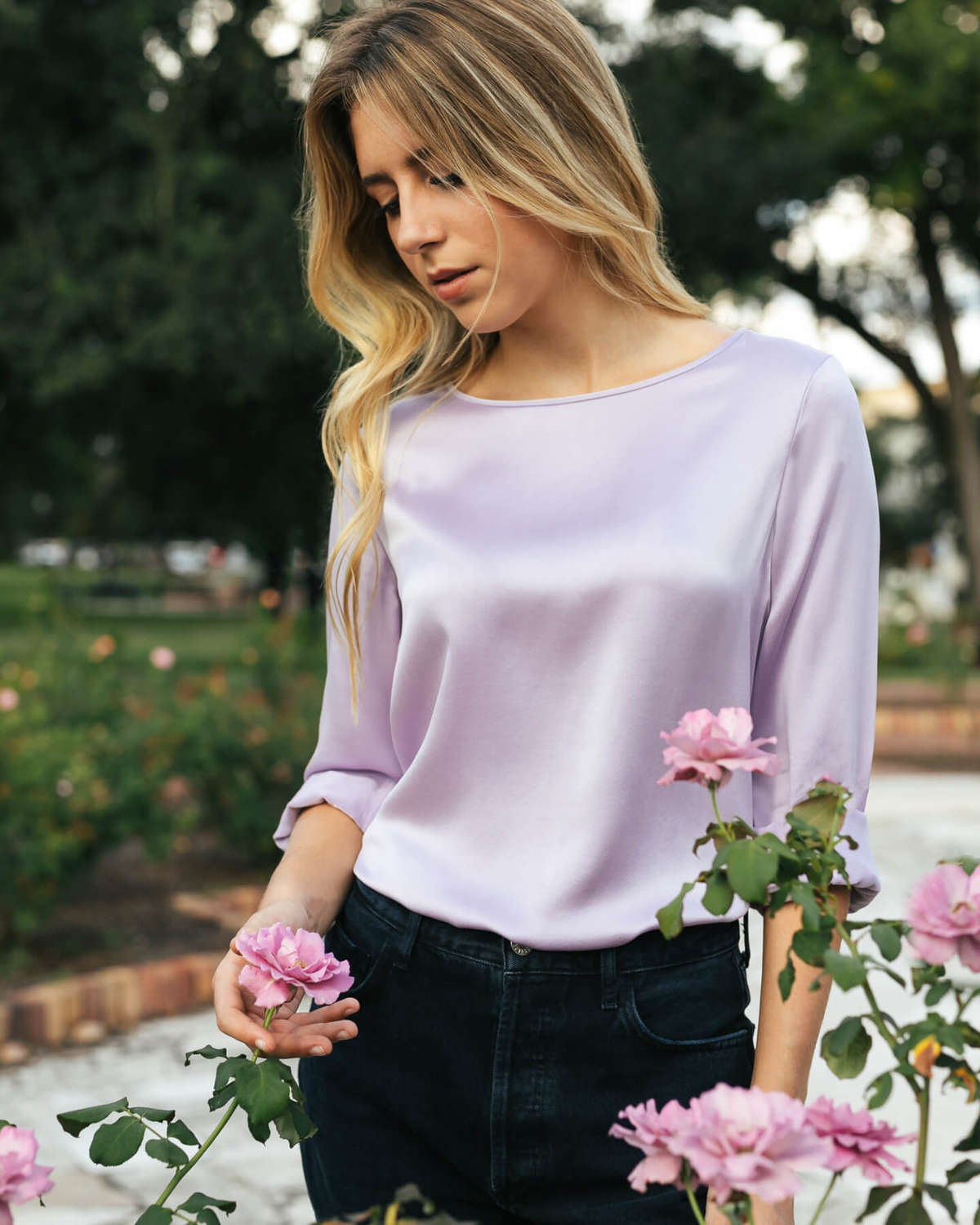 Lorraine Silk Blouse - Lavender Lilac
