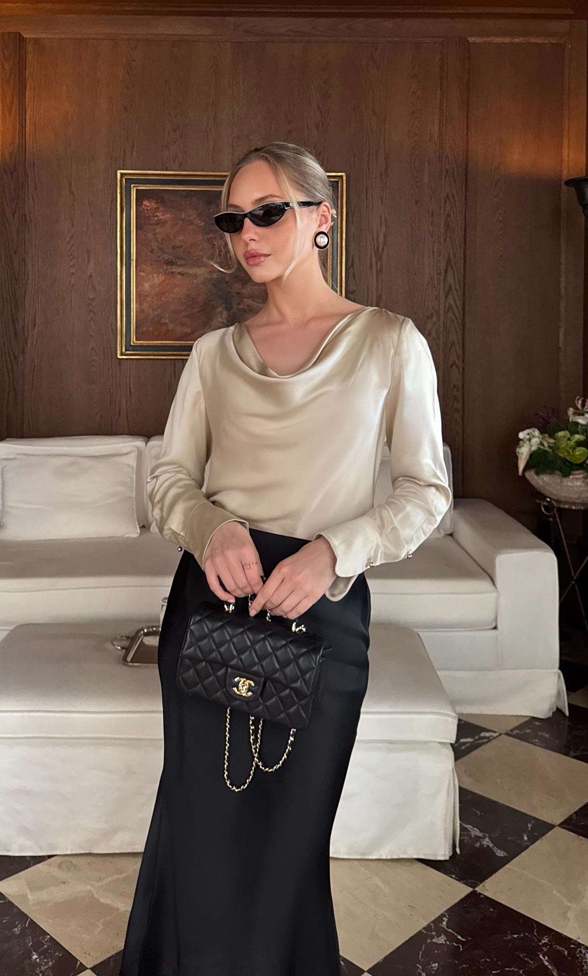 Claudia Silk Blouse - Prosecco Gold