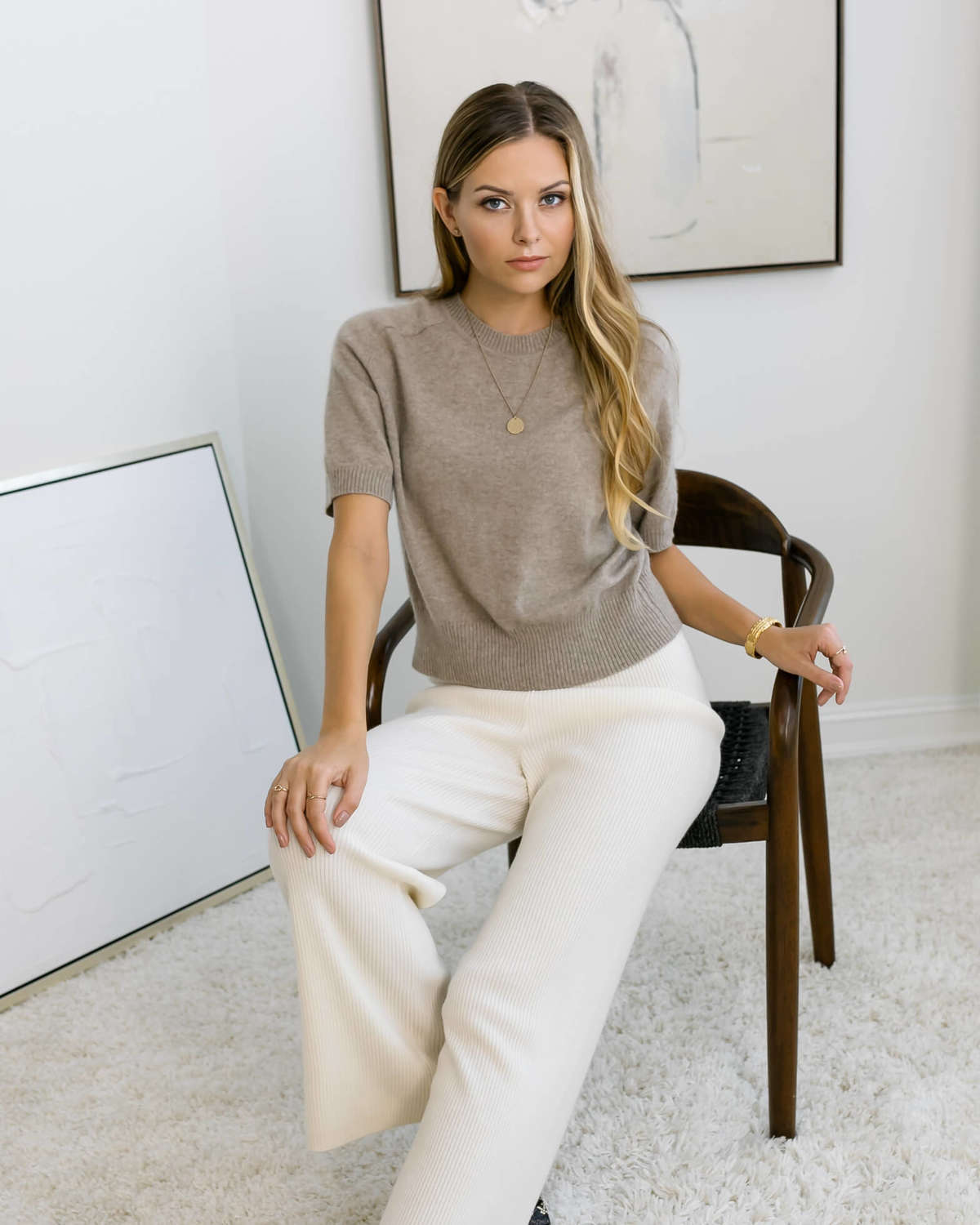 Vittoria Cashmere Sweater - Travertine