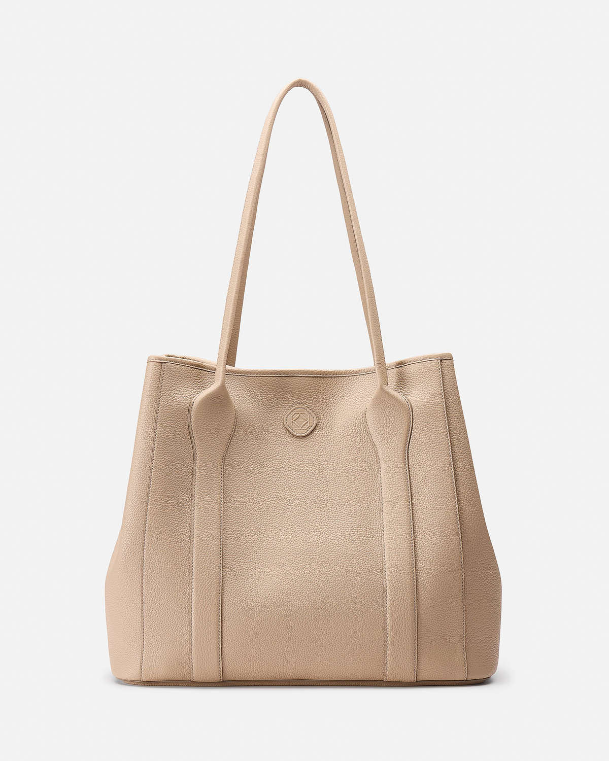 Madame Tote Bag in Leather - Taupe