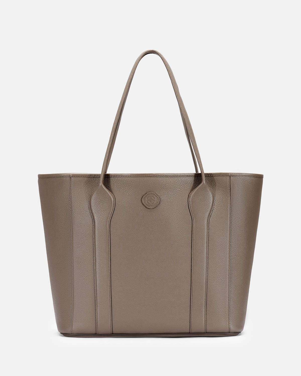Madame Tote Bag in Leather - Taupe