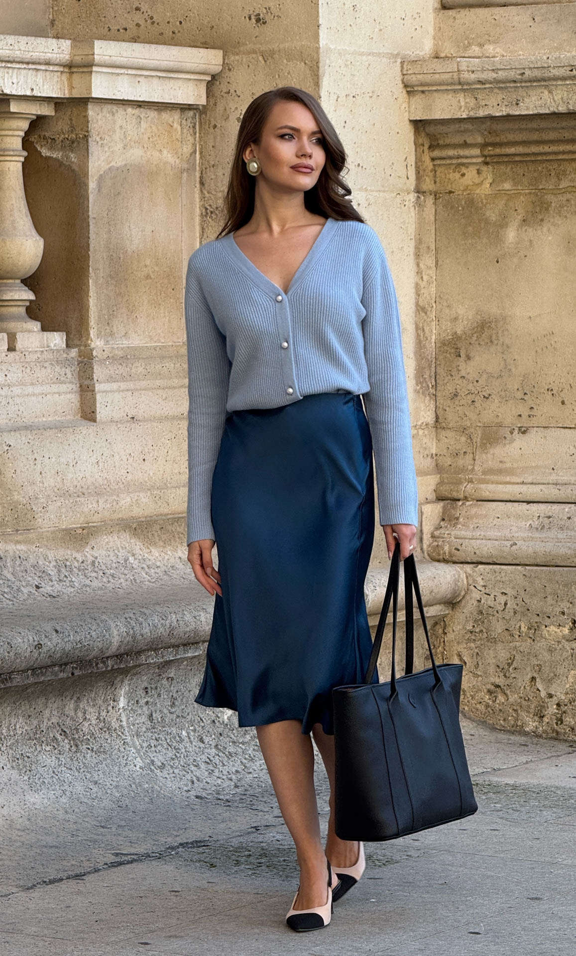 Valentina Cashmere Cardigan - Praiano Blue