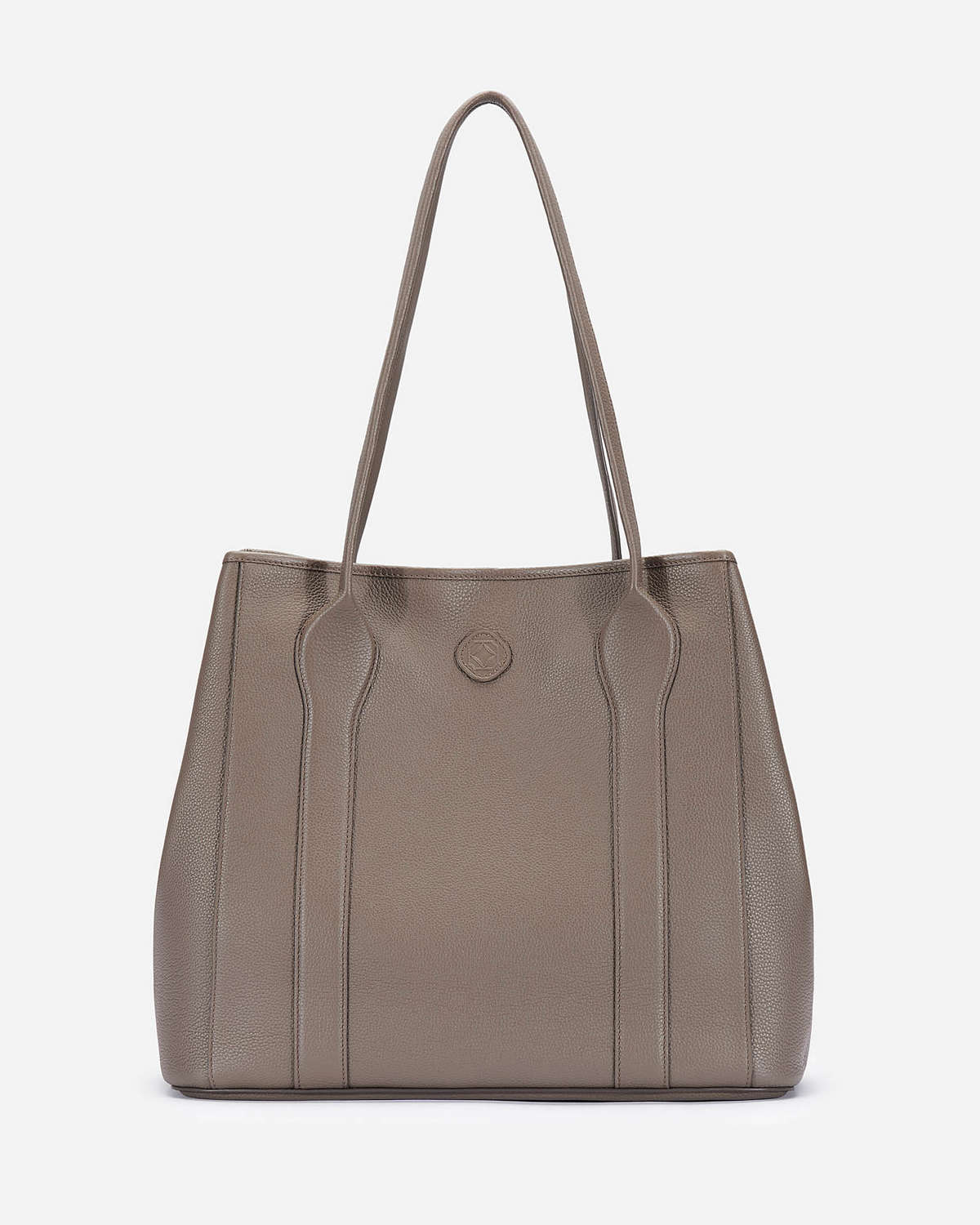 Madame Tote Bag in Leather - Taupe