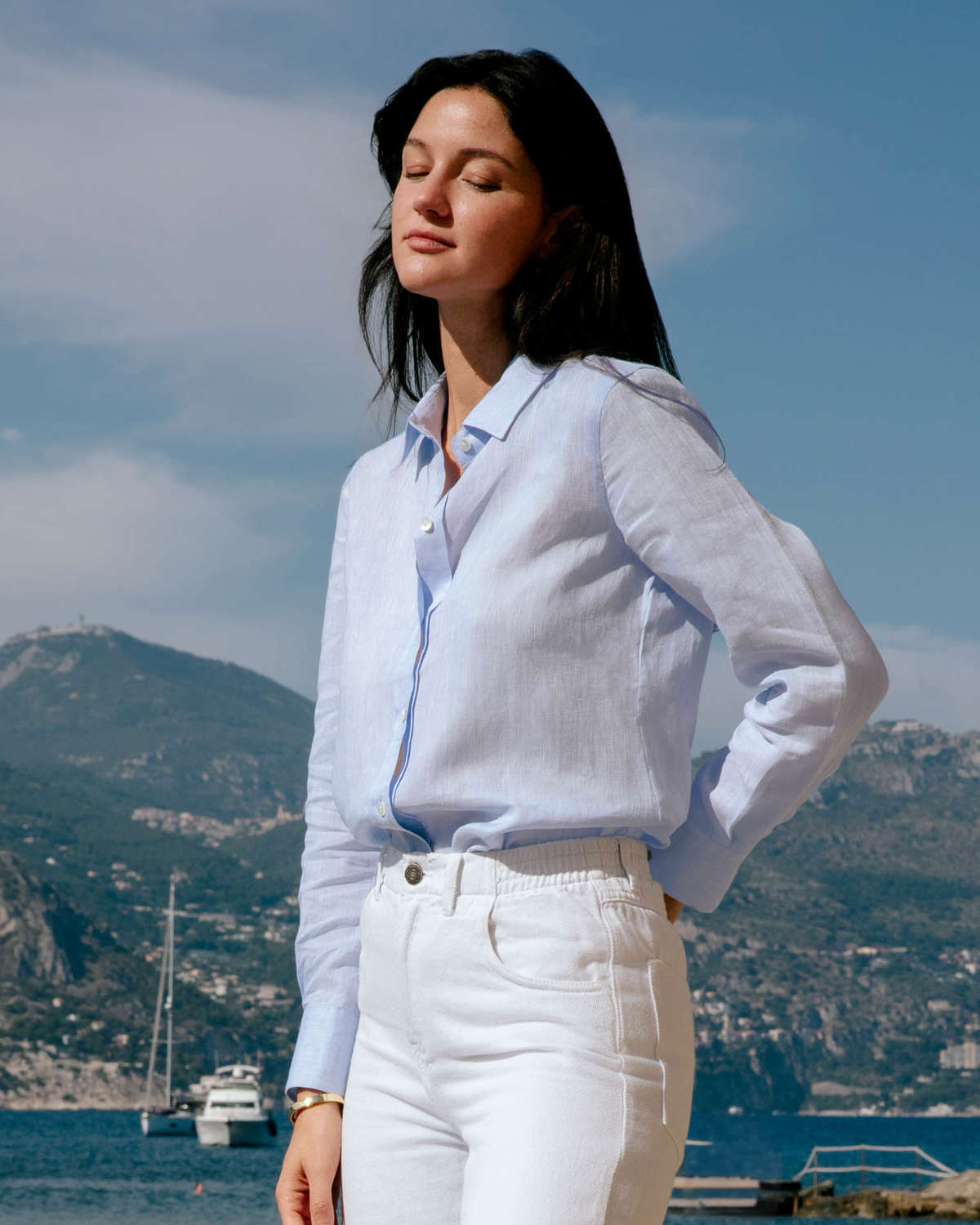 Ravella Linen Shirt - Sky Blue