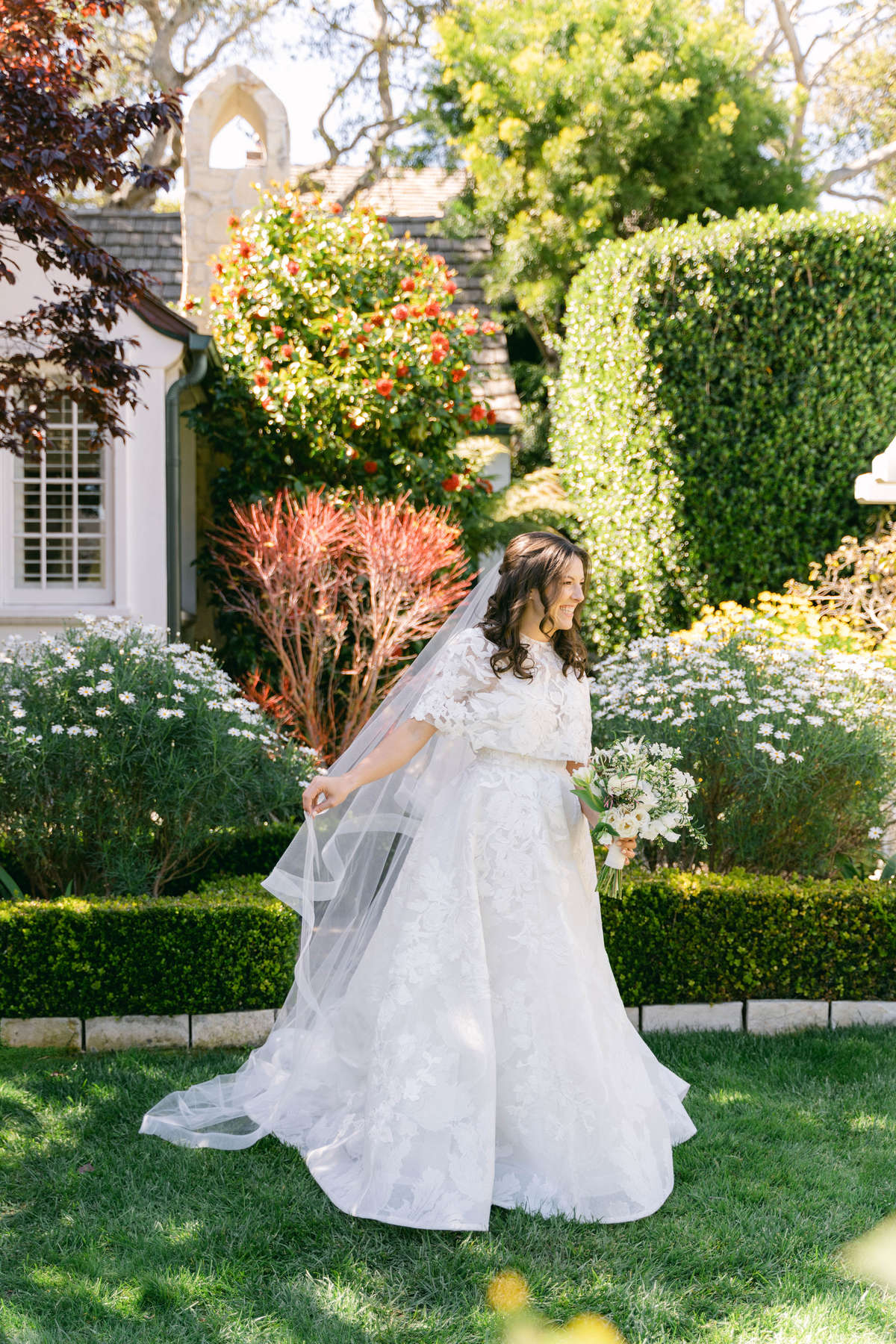 Garden Wedding Dress with Cape