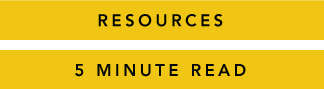 Resources, 5 minute read blog, yellow text box, black typeface