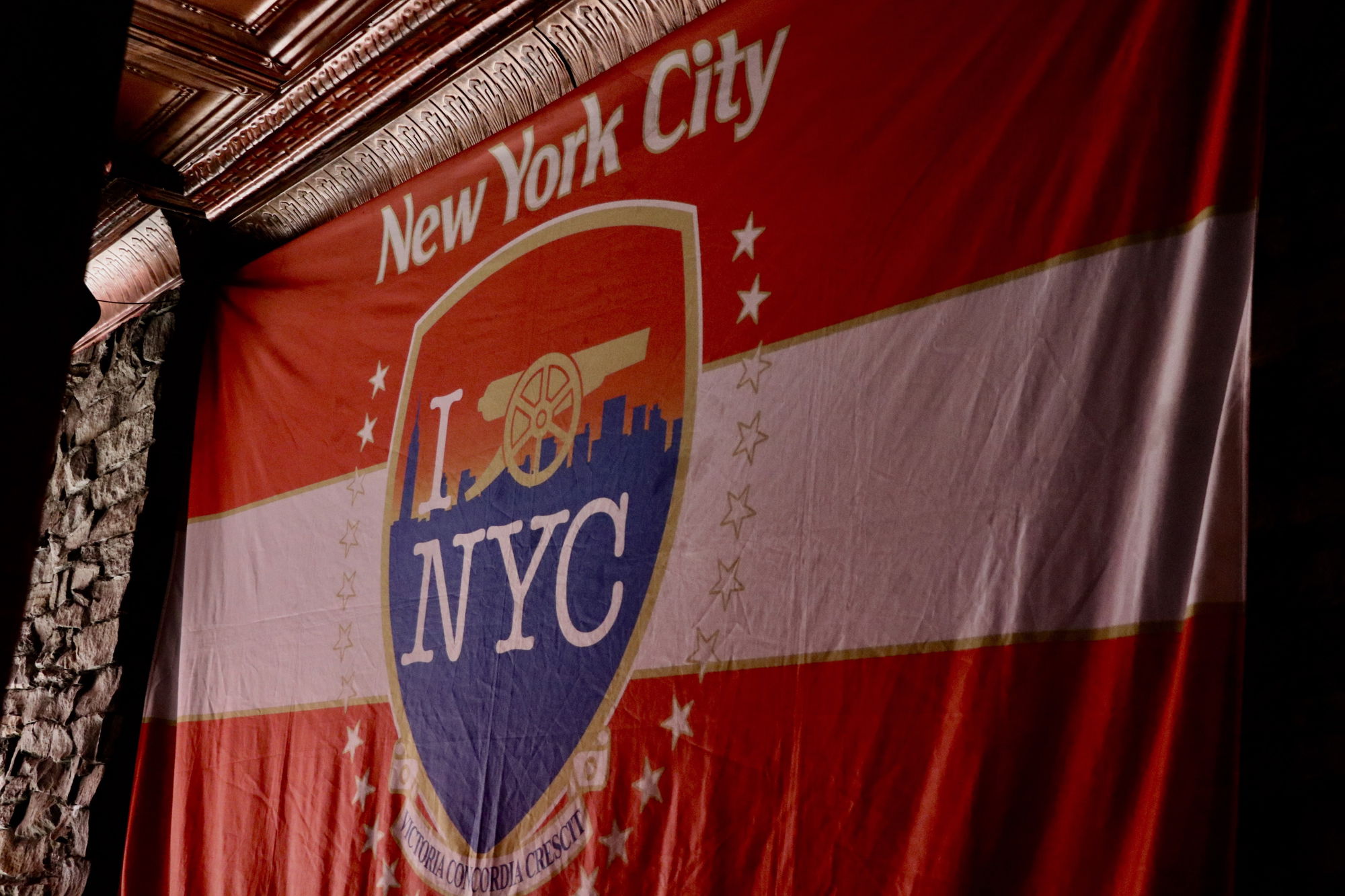 Arsenal NYC flag at The Blind Pig