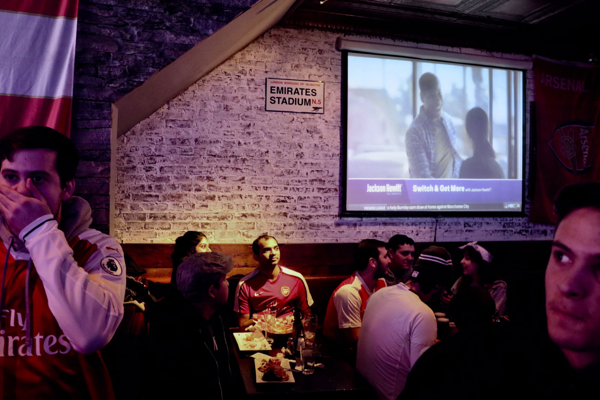 Arsenal fans catching the game at the Blind Pig