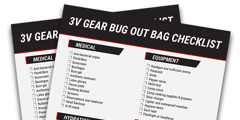 3V Gear Bug Out Bag Checklist