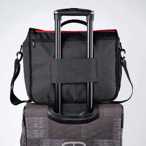 messenger bag with luggage pass through