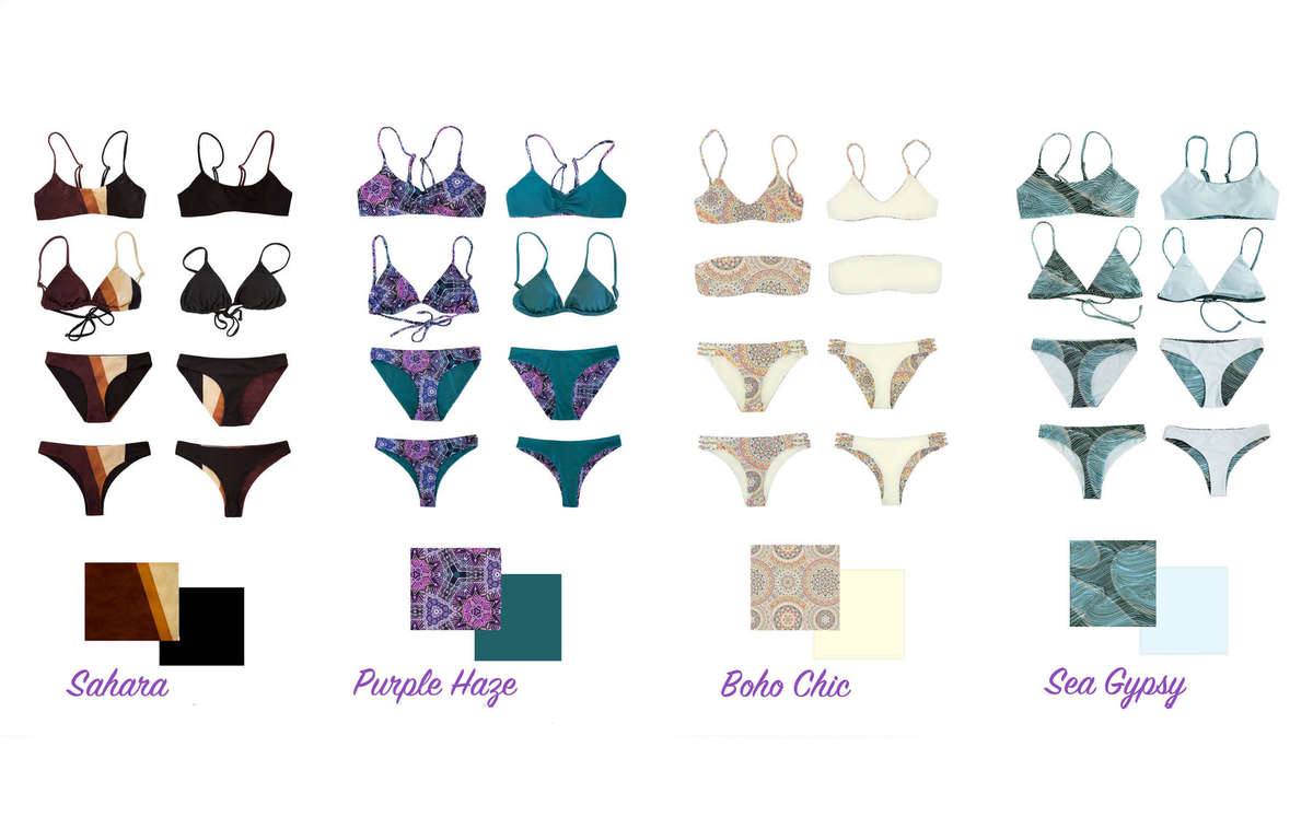 Eco friendly Swimwear styles padded, colorful and reversible
