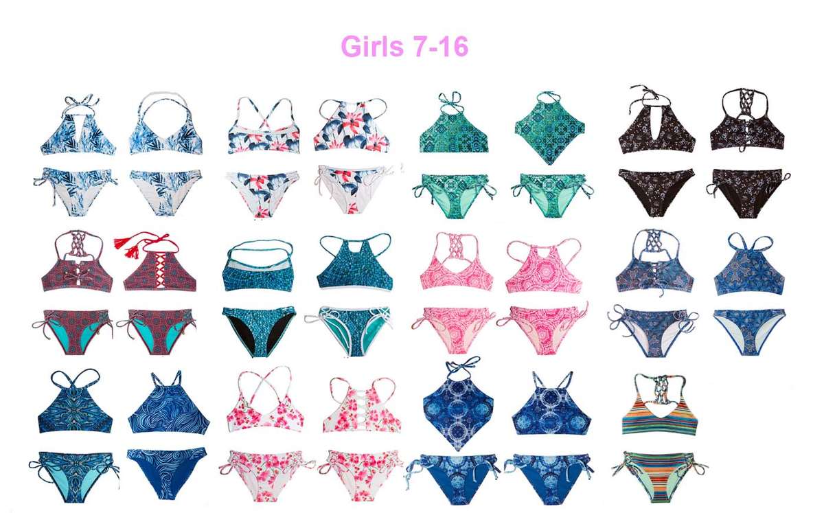 colorful 2 piece swimsuits for girls ages 7-16 by chanceloves teen brand