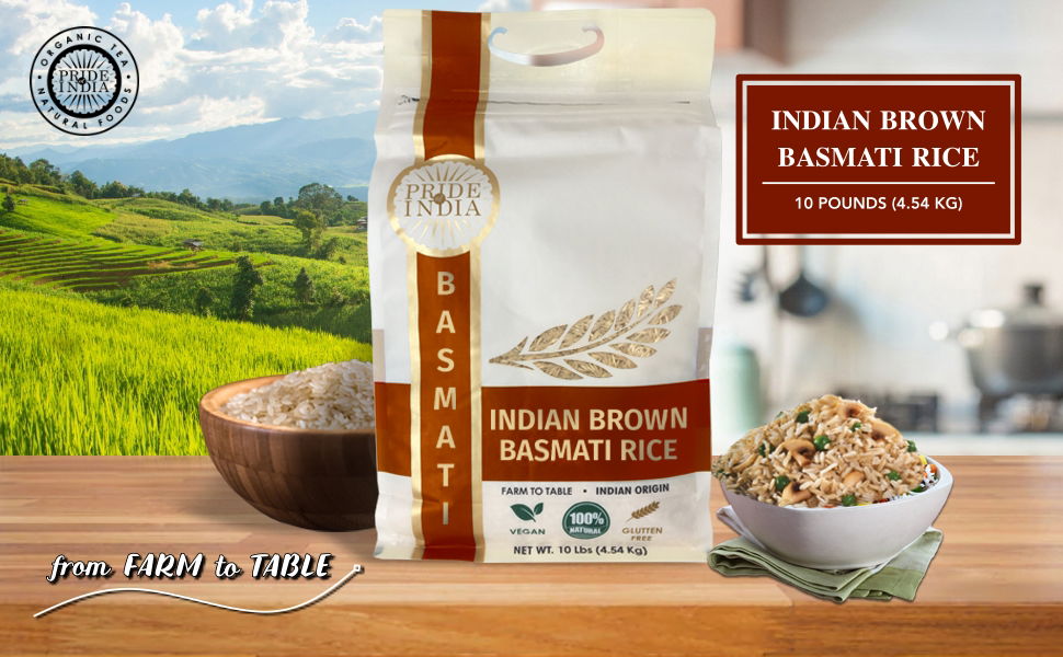 Premium Indian Brown Basmati Rice - Natural Extra Long ...