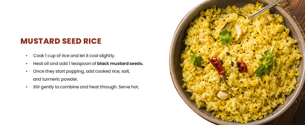 Black mustard seeds seasoning recipe mustard seed rice flavorful spices ingredients aromatic dish