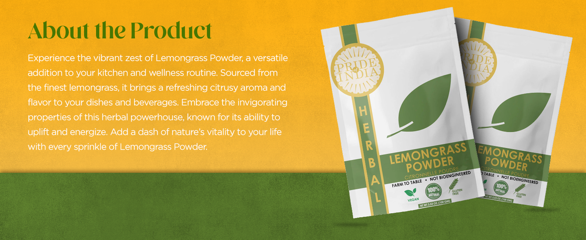 Enhance Your Dishes with Aromatic Lemongrass Powder: Fresh Flavor Versatile Easy-to-Use Spice Blend