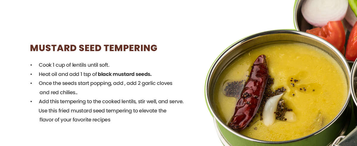 Black mustard seeds tempering seasoning dal Indian cooking seed spice recipe flavor tadka pulses