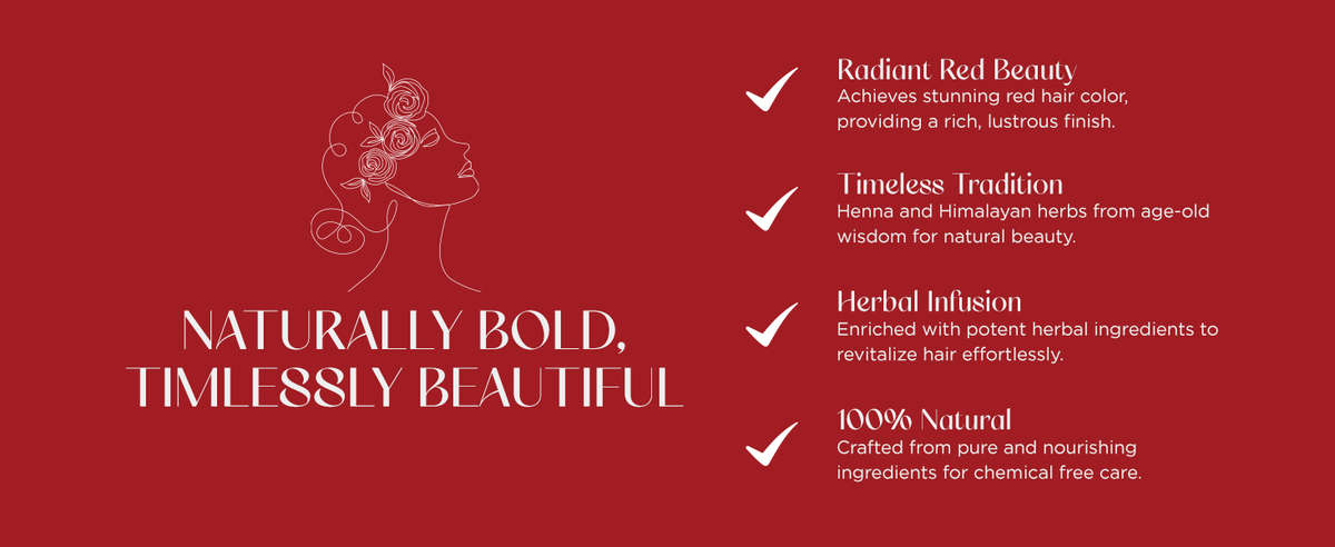 Embrace Pure Elegance with Herbal Red Henna Hair Color – 100% Natural 