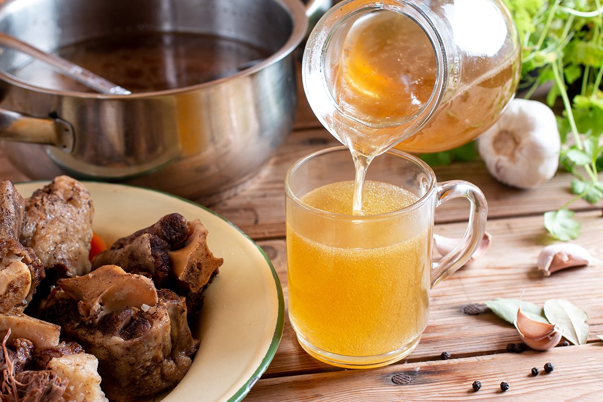 bone broth being made in a pop with organic ingredients