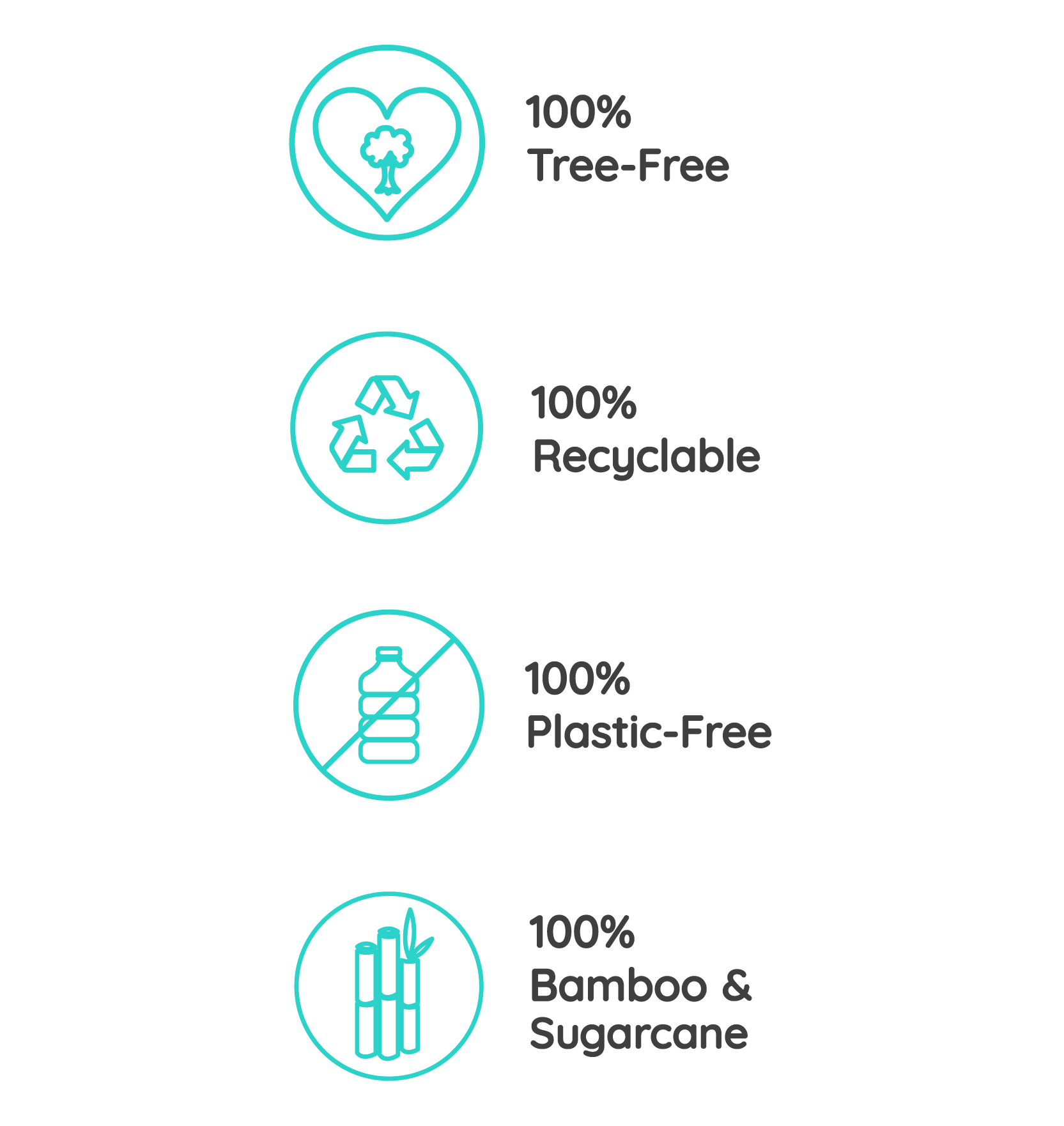 100% tree-free, 100% recyclable, 100% plastic free, 100% bamboo & sugarcane toilet paper 100% tree-free, 100% recyclable, 100% plastic free, 100% bamboo & sugarcane toilet paper