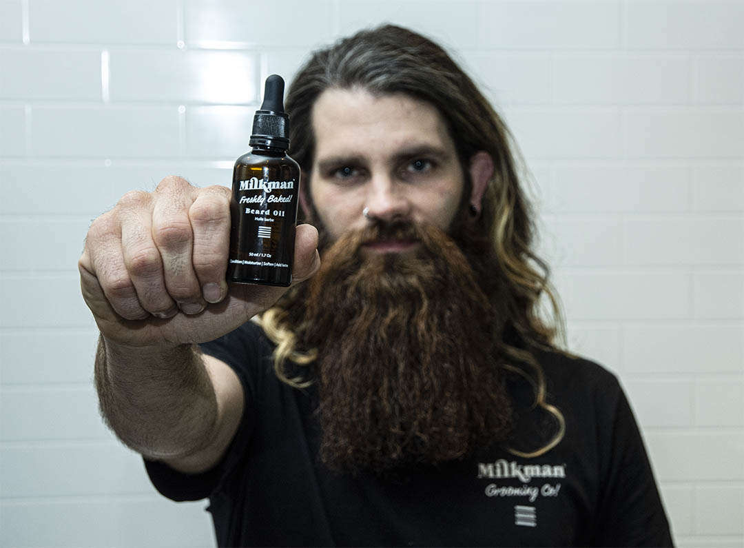 bearded man with beard oil bearded man with beard oil