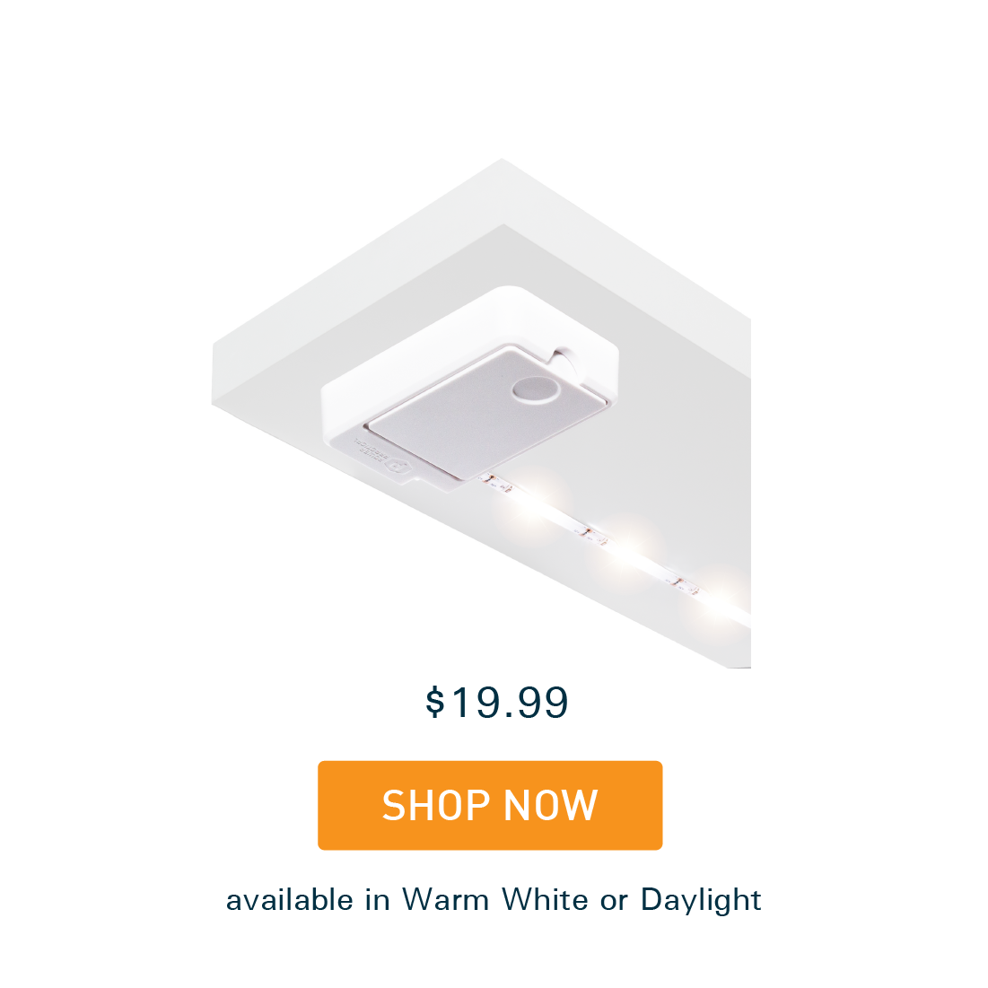 Luminoodle click light for closet, pantries, shelves