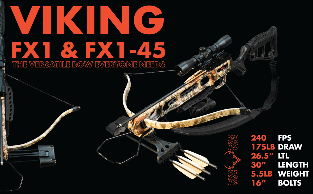 BLACKOUT EDITION Recurve Crossbow Package 4X32 Scope VIKING FX1