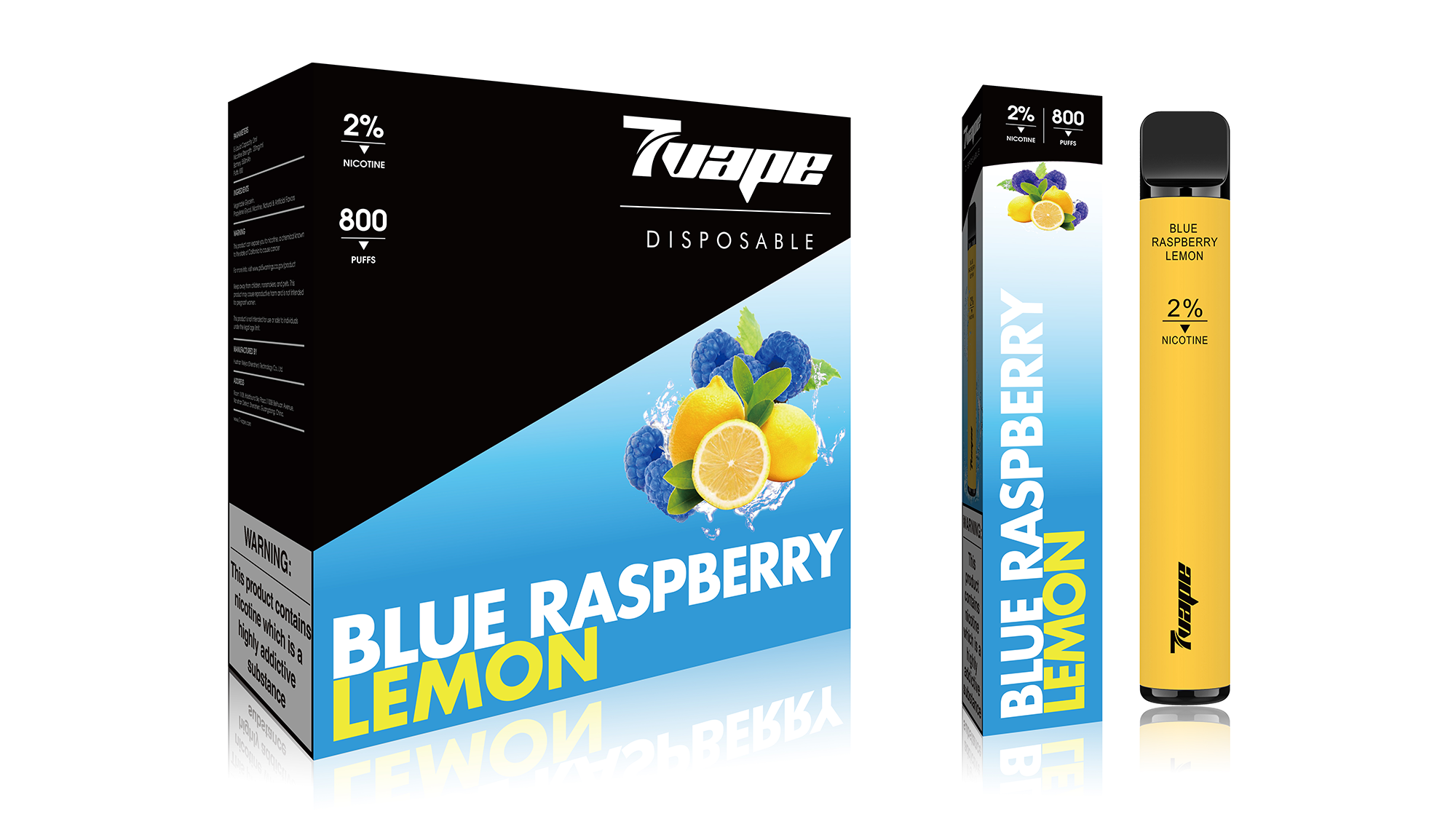 7VAPE disposable vape, blue raspberry vape, 800 puffs, 2% nicotine, 7-VAPE BAR