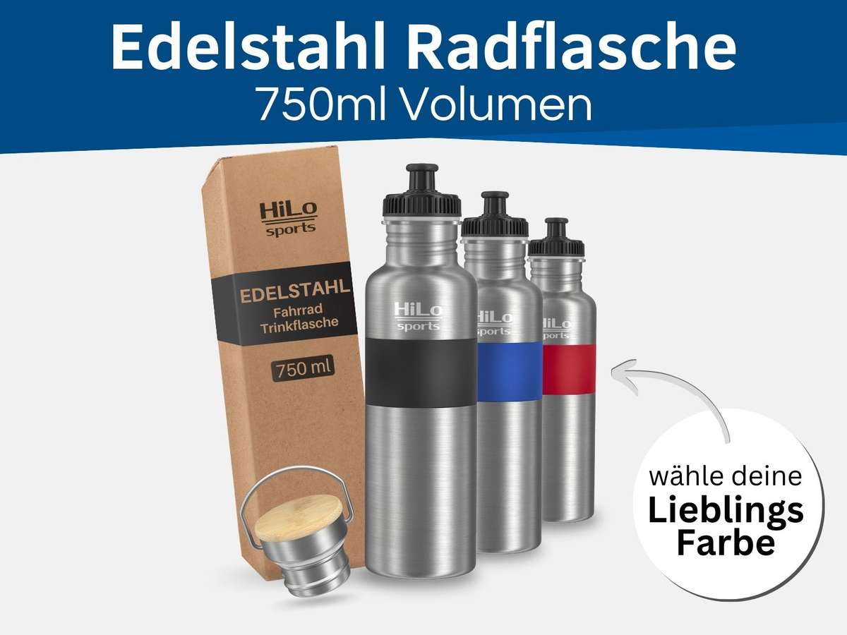 Fahrradflaschen aus Edelstahl in verschiedenen Farben