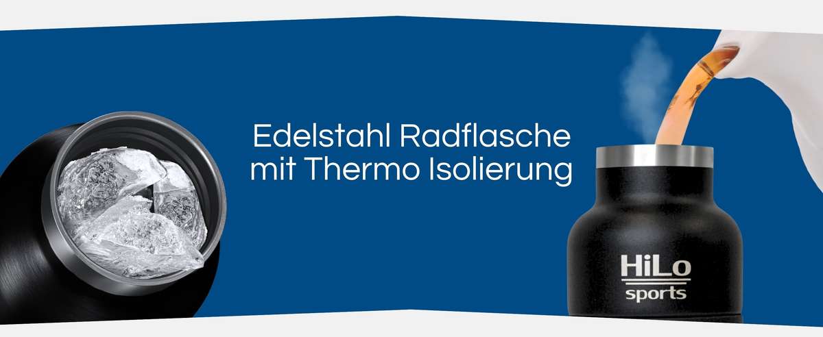 Thermo Fahrradflasche aus Edelstahl