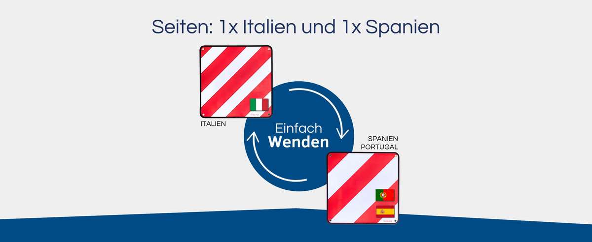 Wende Warntafel für Italien Wende Warntafel für Italien